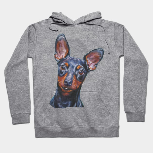 Miniature Pinscher Fine Art Painting Hoodie by LASHEPARD